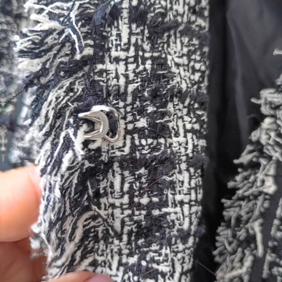 MOD'LAND PARIS Women's Black & White Elegant Tweed Blazer Size FR 38 US 6 - Picture 5 of 11